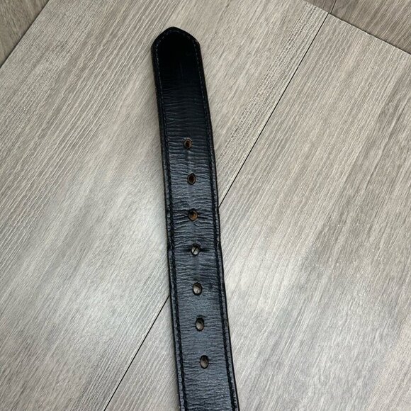 SW Hibdon Belt Mens 41" Leather Works Stainless Steel Buckle Adjustable Black - Picture 7 of 11